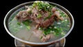 Close up Thai food, spicy pork bone soup black background Royalty Free Stock Photo